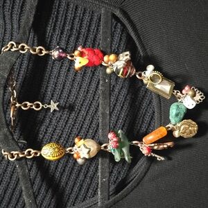 Vintage Treska Decorated Charm Necklace